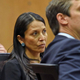 Journalist Jenni Monet with attorneys Russell Myhre (left) and Edward Barnidge in the Morton County, N.D., courthouse on Friday in a trial related to the Dakota Access Pipeline protest in 2017.